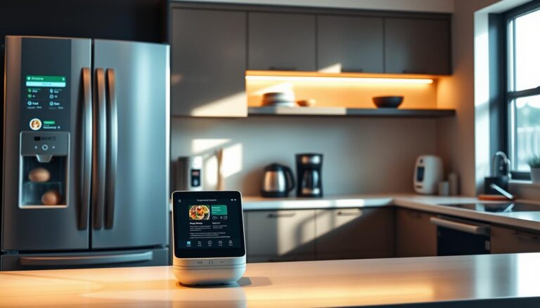 A internet das coisas na cozinha: Sua geladeira já sabe o que você quer jantar.