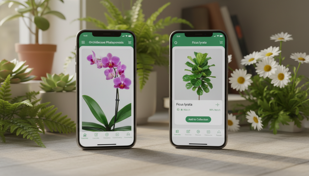 comparação de aplicativos para identificar plantas