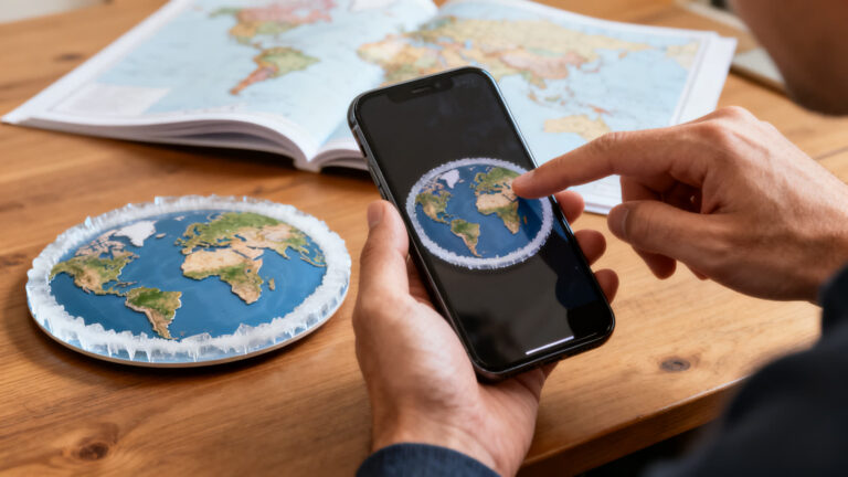 O app que deixa você girar o modelo da Terra plana